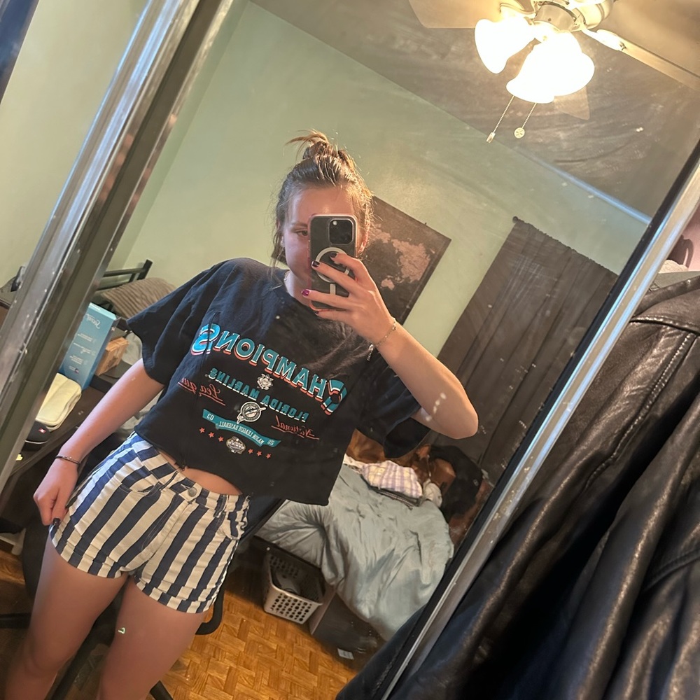 Zipper detail Miami marlins shirt